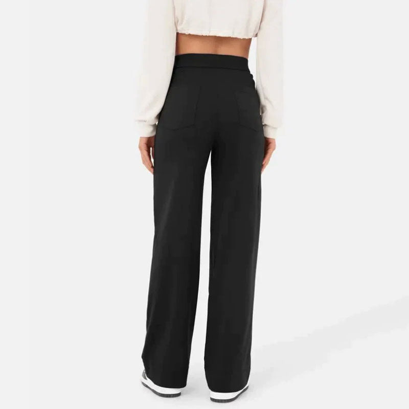 High waist elastic casual pants