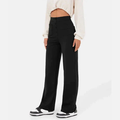 High waist elastic casual pants