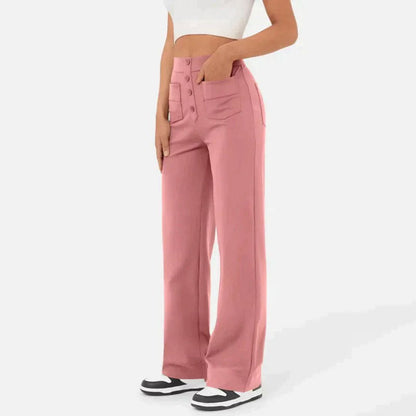 High waist elastic casual pants