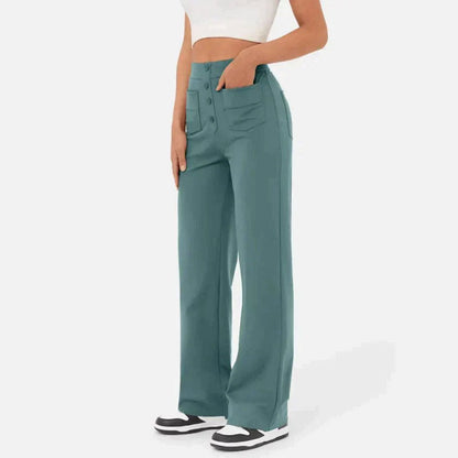 High waist elastic casual pants