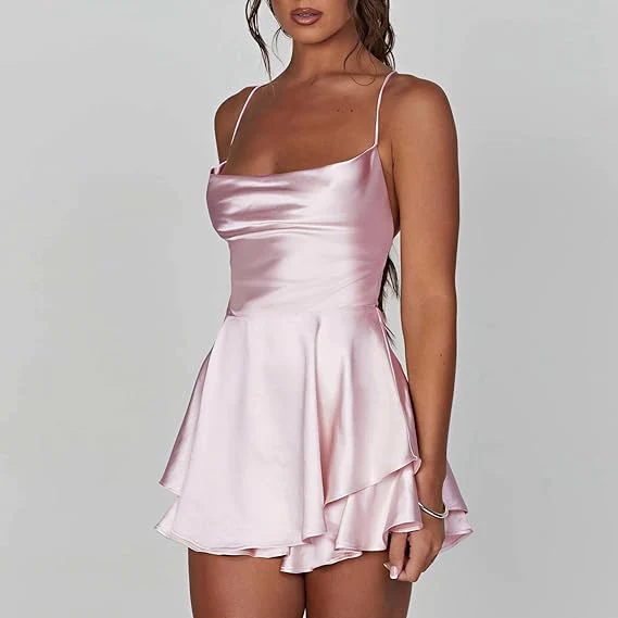 Backless Satin Dress