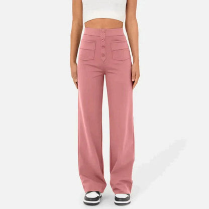 High waist elastic casual pants