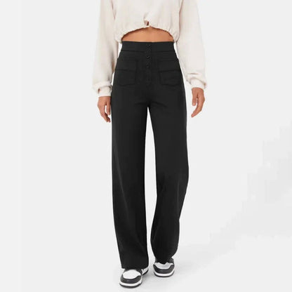 High waist elastic casual pants