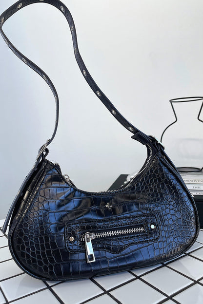 Peta + Jain Moto Bag - Black Croc